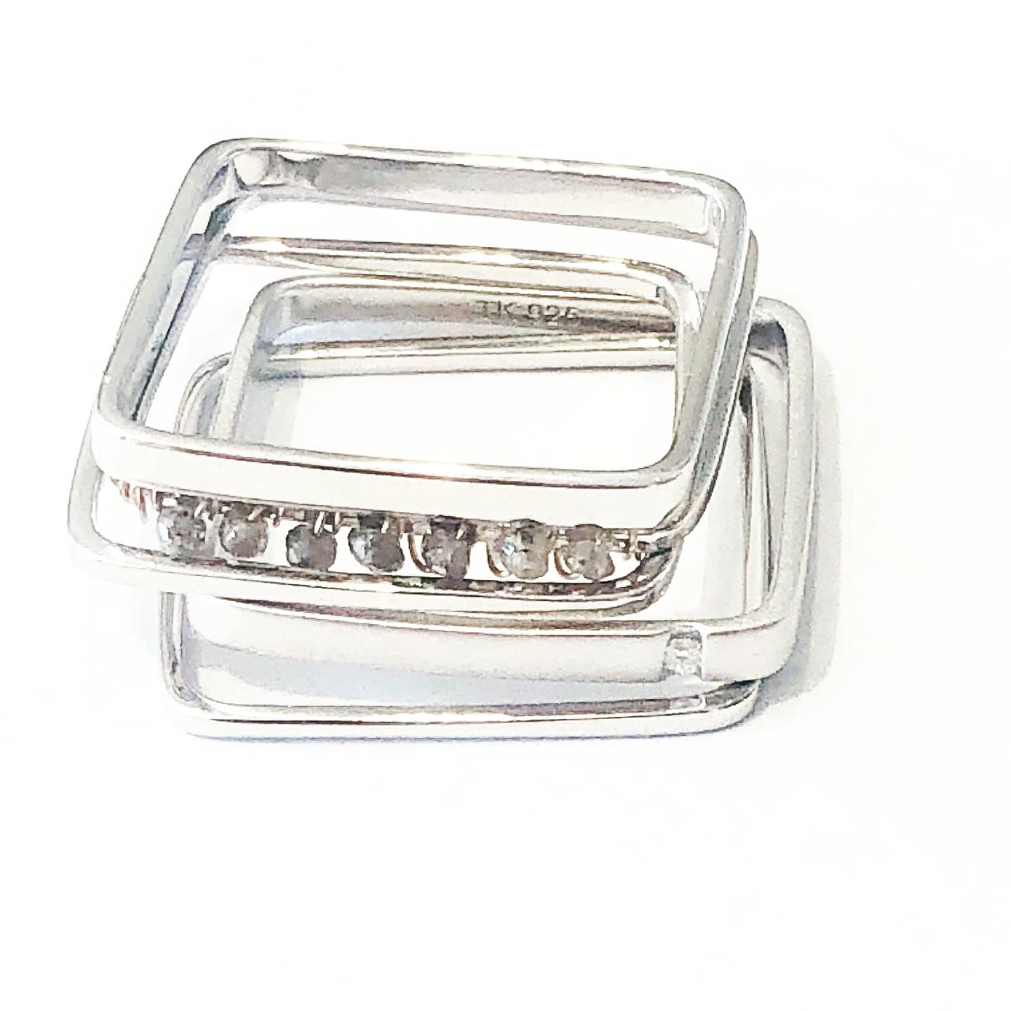 Julie Tuton-Square Sterling Stacking Rings-Shop-Local Makers
