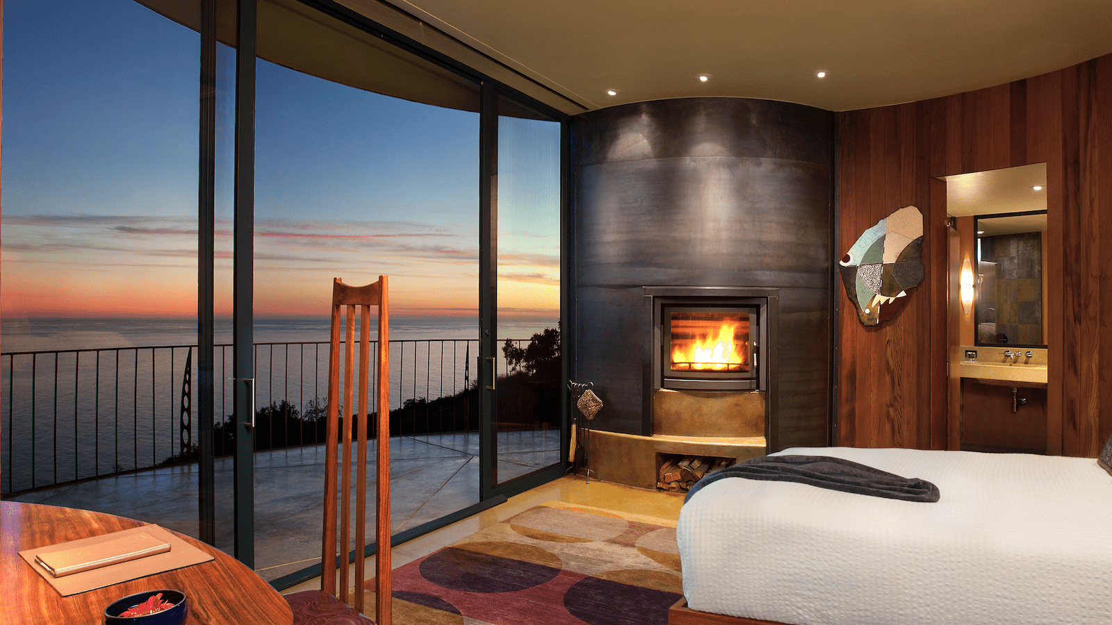 Post Ranch Inn-Big Sur fireplace-Monterey Peninsula-Luxury-credit Post Ranch Inn-800x450