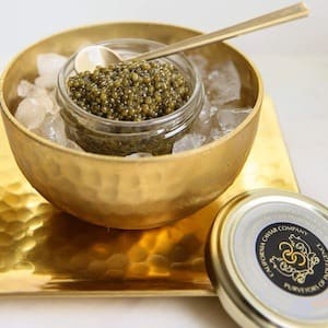 California Caviar Company-Hammered Gold Serving Bowl_300x300