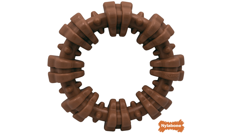 Nylabone Power Chew Textured Ring Dog Chew Toy for Aggressive Chewers with Bold Flavor_800x450